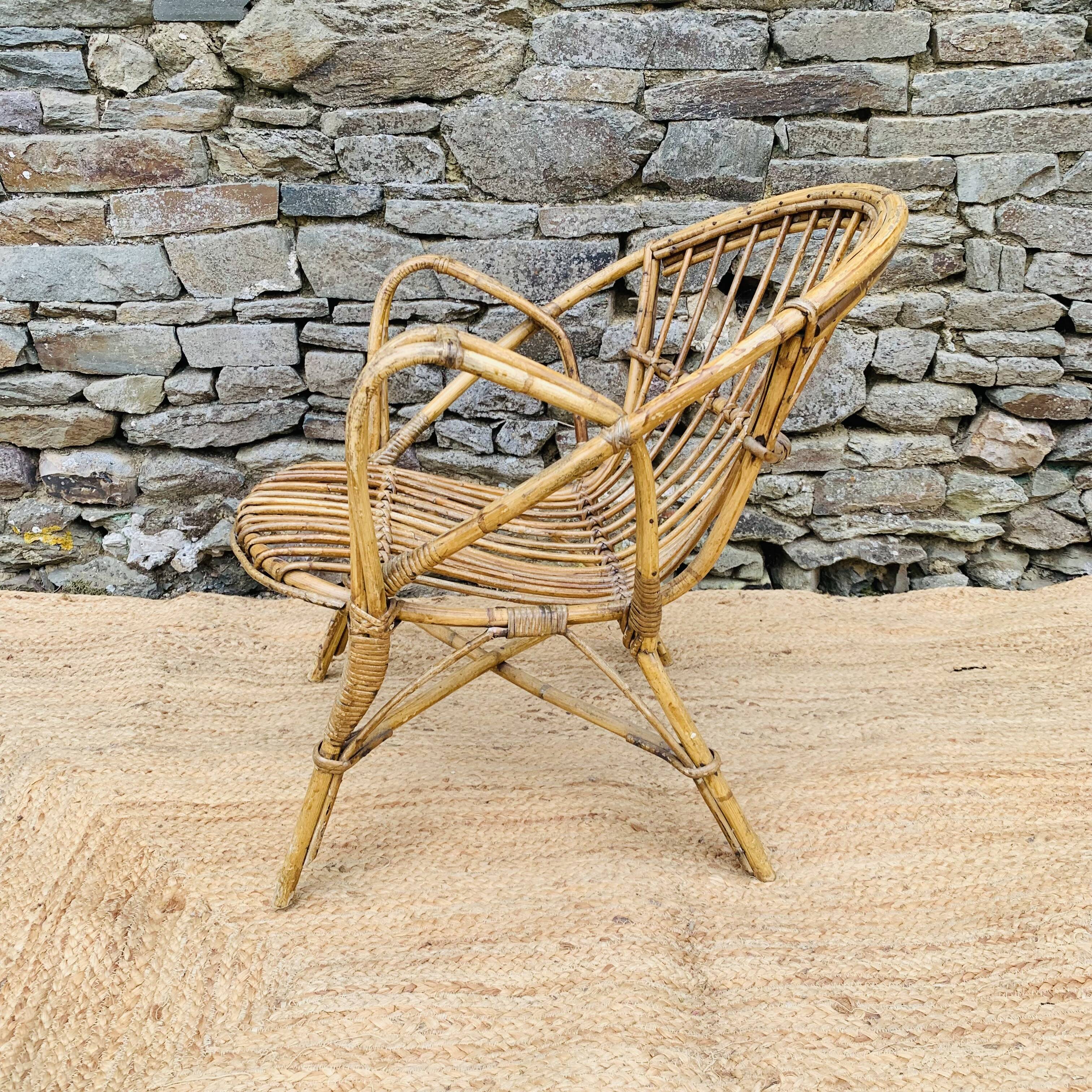 Vintage rattan armchair