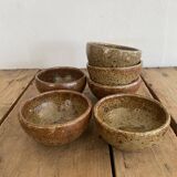 Salad bowl, 6 ramekins signed F. Baudat