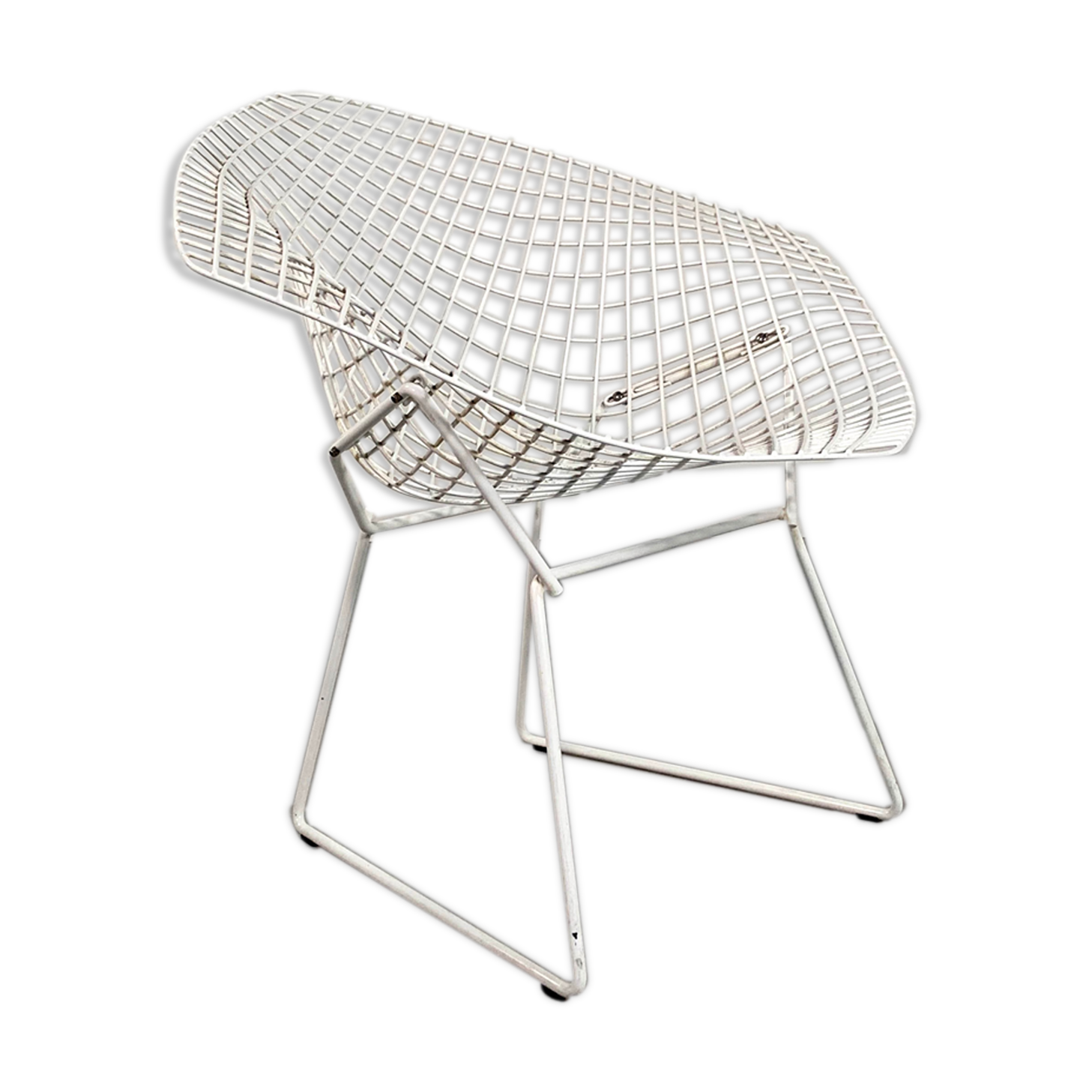 White Diamond armchair by Harry Bertoia 1st edition for Knoll, 1990