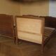 2 twin beds in solid wood in 90 with their slatted box spring