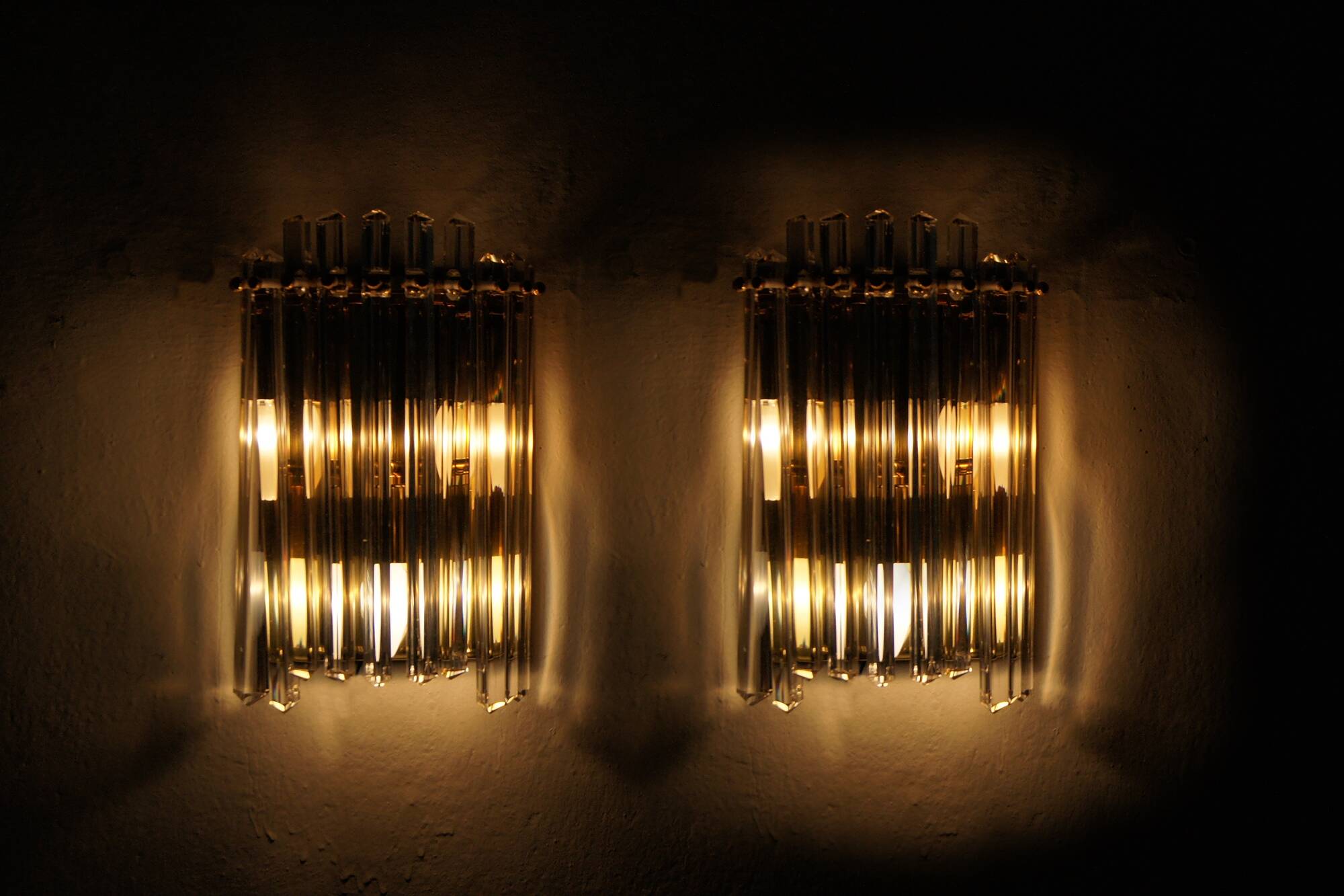 Two Large Wall Lamps in Style Venini