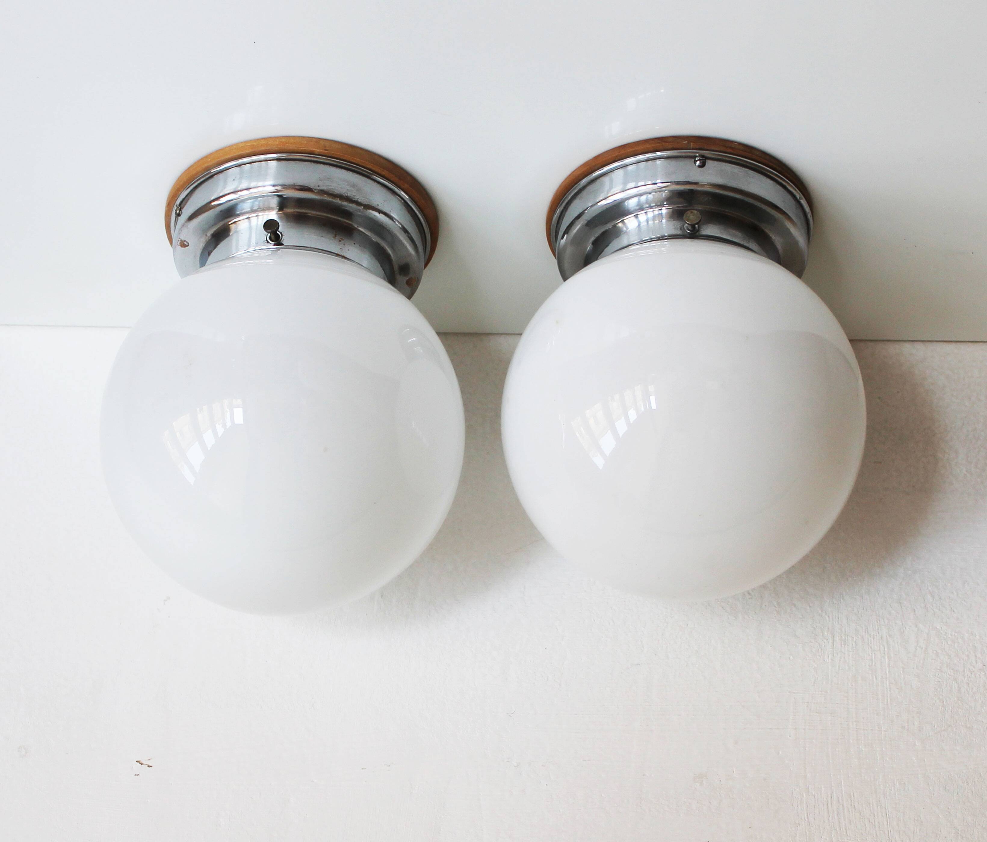 Pair of 1930s Modernist Ceiling or Wall Lights