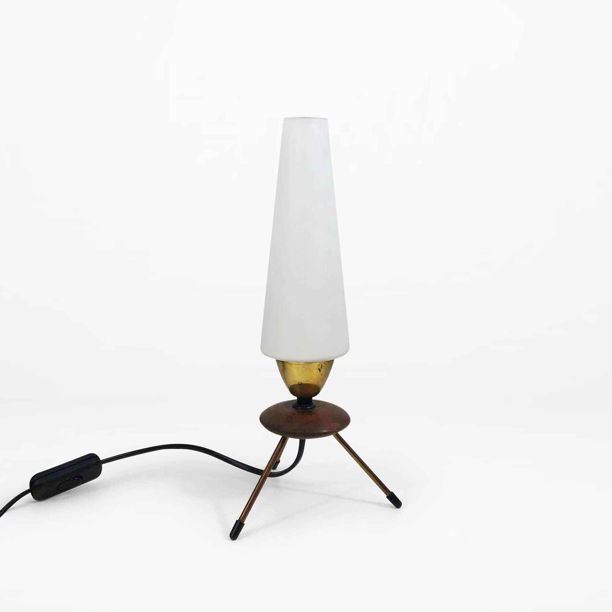 Opaline glass night light or table lamp, 1960s