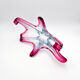 Large organic Murano sommerso bowl - Aquamarine blue and pink