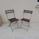 Paire de chaises de bistrot  jardin pliable ancienne