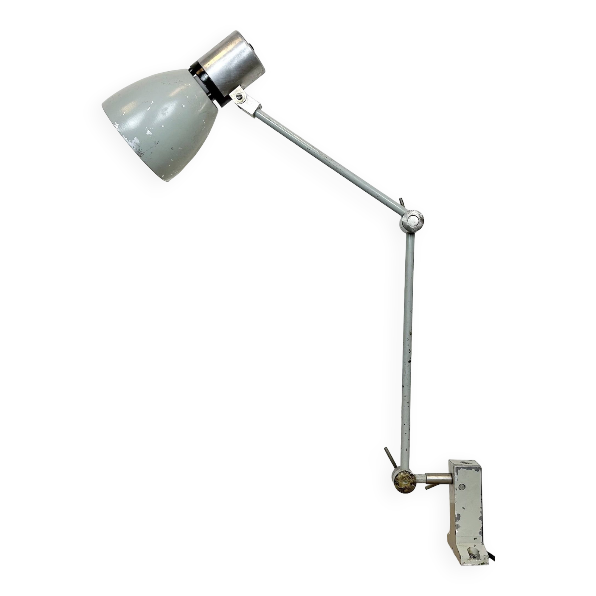Lampe de Bureau Industrielle Grise d'Elektrosvit, 1970s