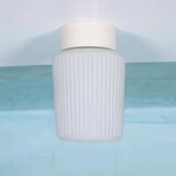 Space-age ribbed glass ceiling lamp, minimalist glass lamp.