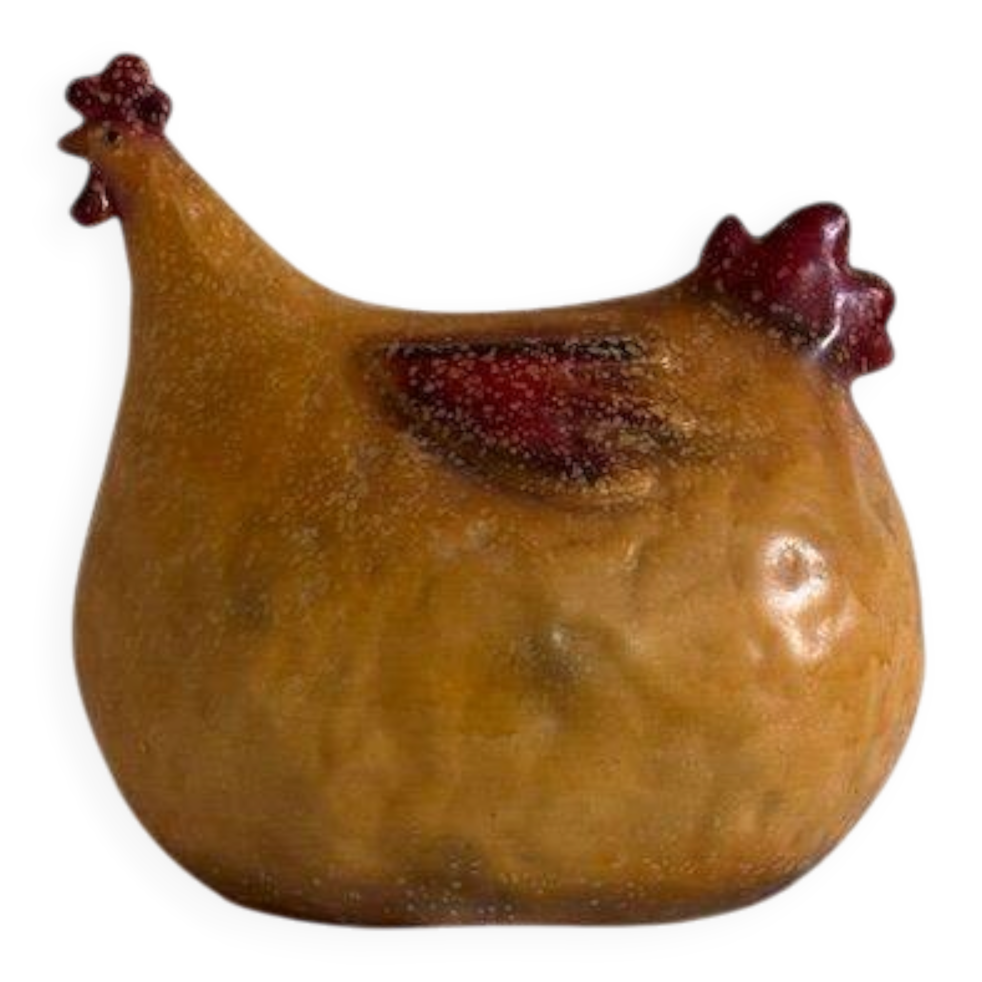 poule en plâtre émaillé