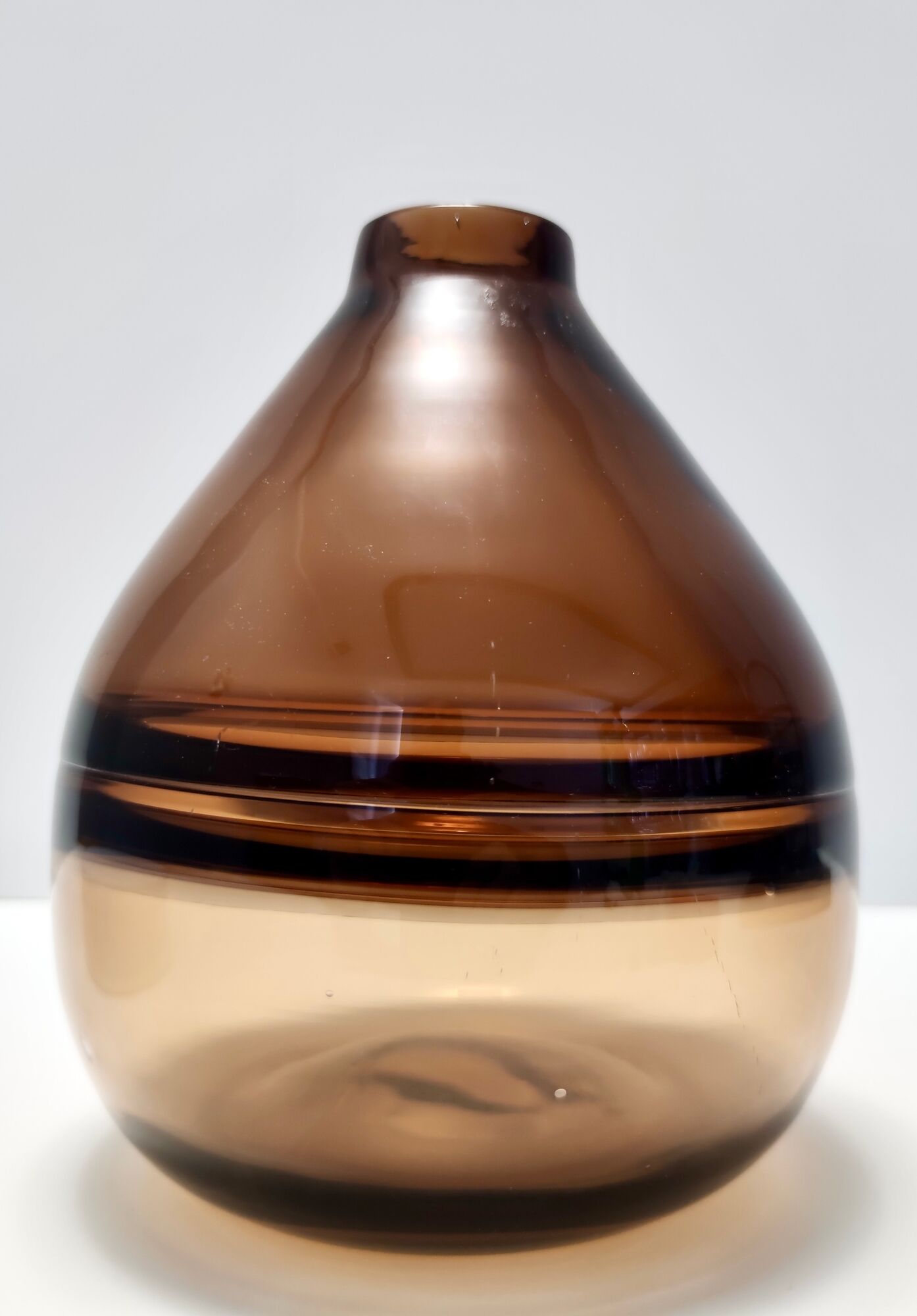 Postmodern brown incalmo murano glass vase