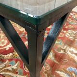 Wrought iron and glass coffee table from the 1900s.