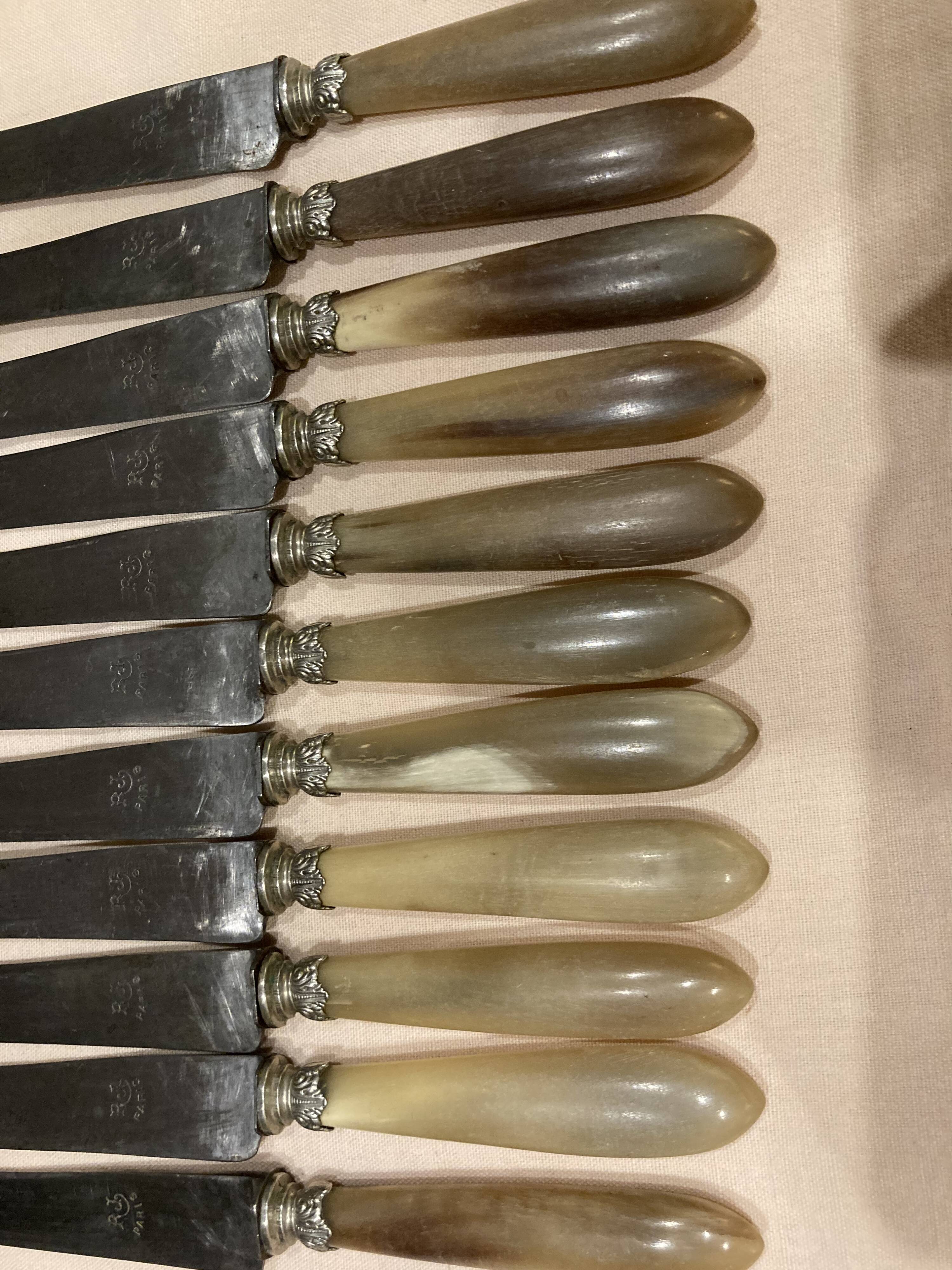 12 horn handle knives