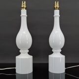 Pair of white lamps by Philippe Capelle, France, Circa 1970