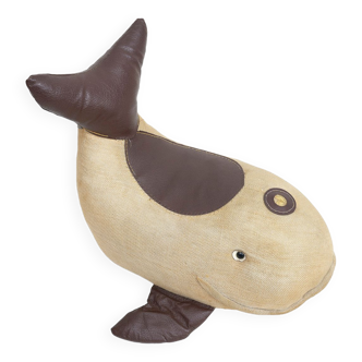 Vintage whale therapeutic toy by Renate Müller for H. Josef Leven, Sonneberg, 1960s