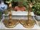 Important, pair of wooden consoles with gilded stucco in Louis XV style. XIX century.