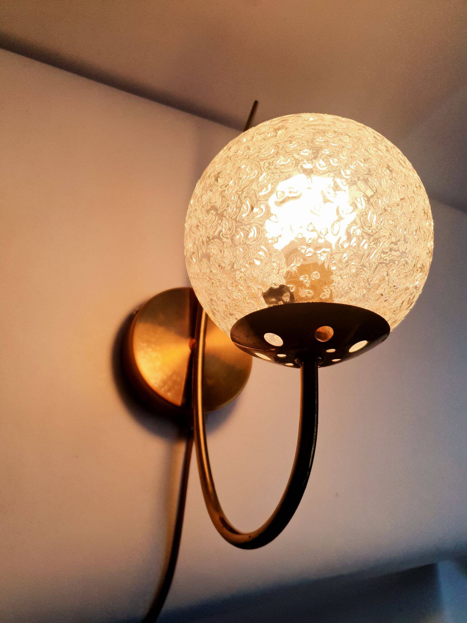 Pair of vintage gold wall sconces, France