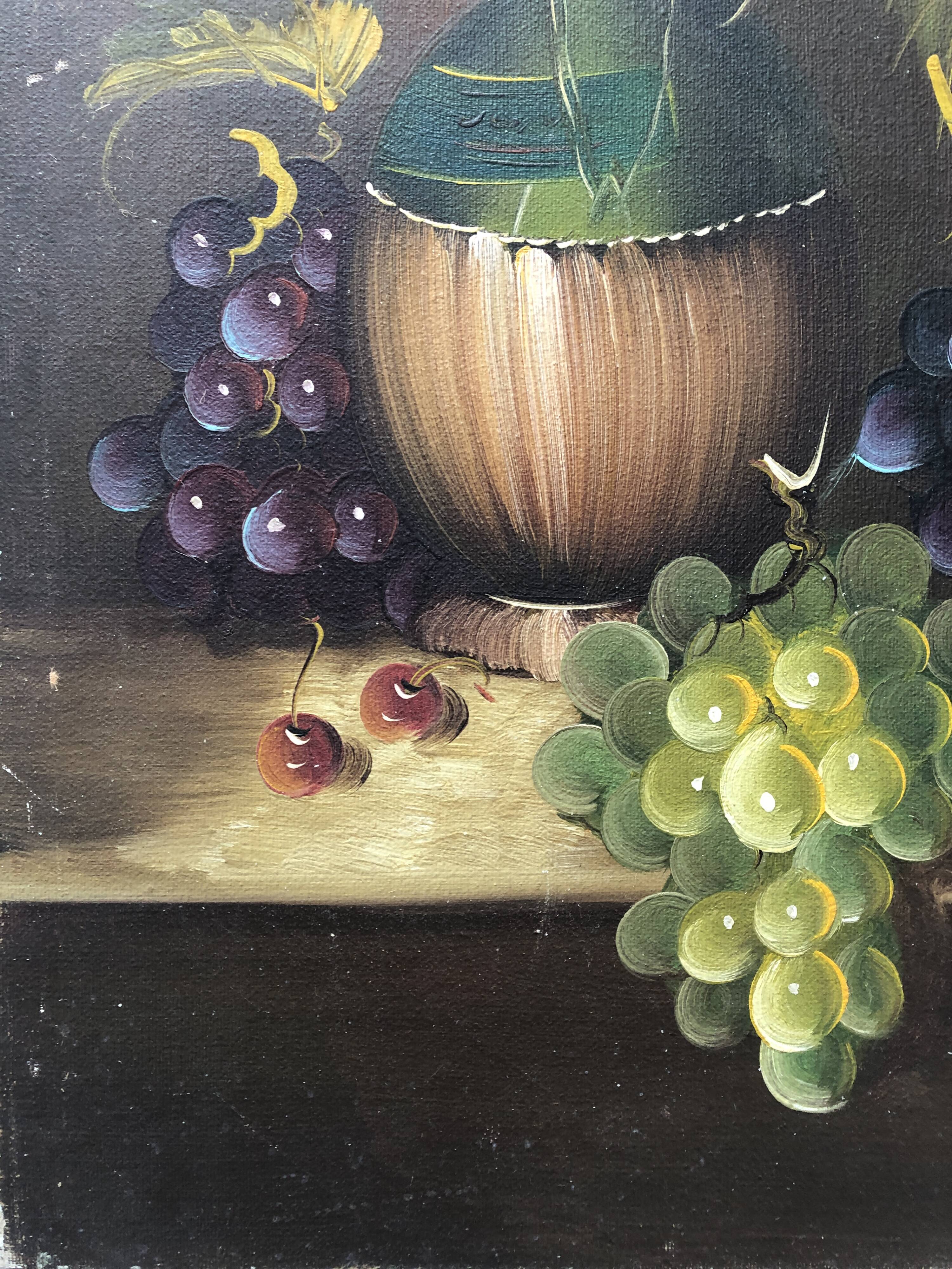 Still life painting with fruits