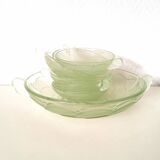 Art Deco dessert service in uraline, salad bowl and cup