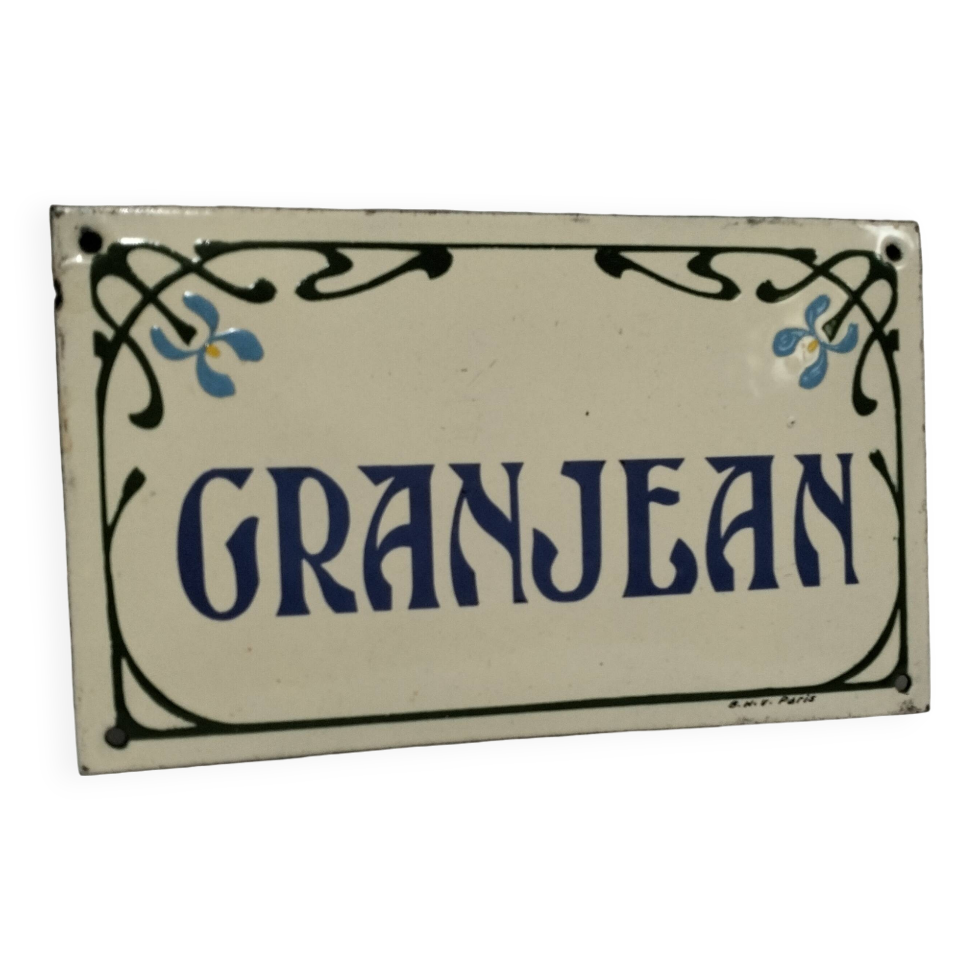 Enameled villa plaque