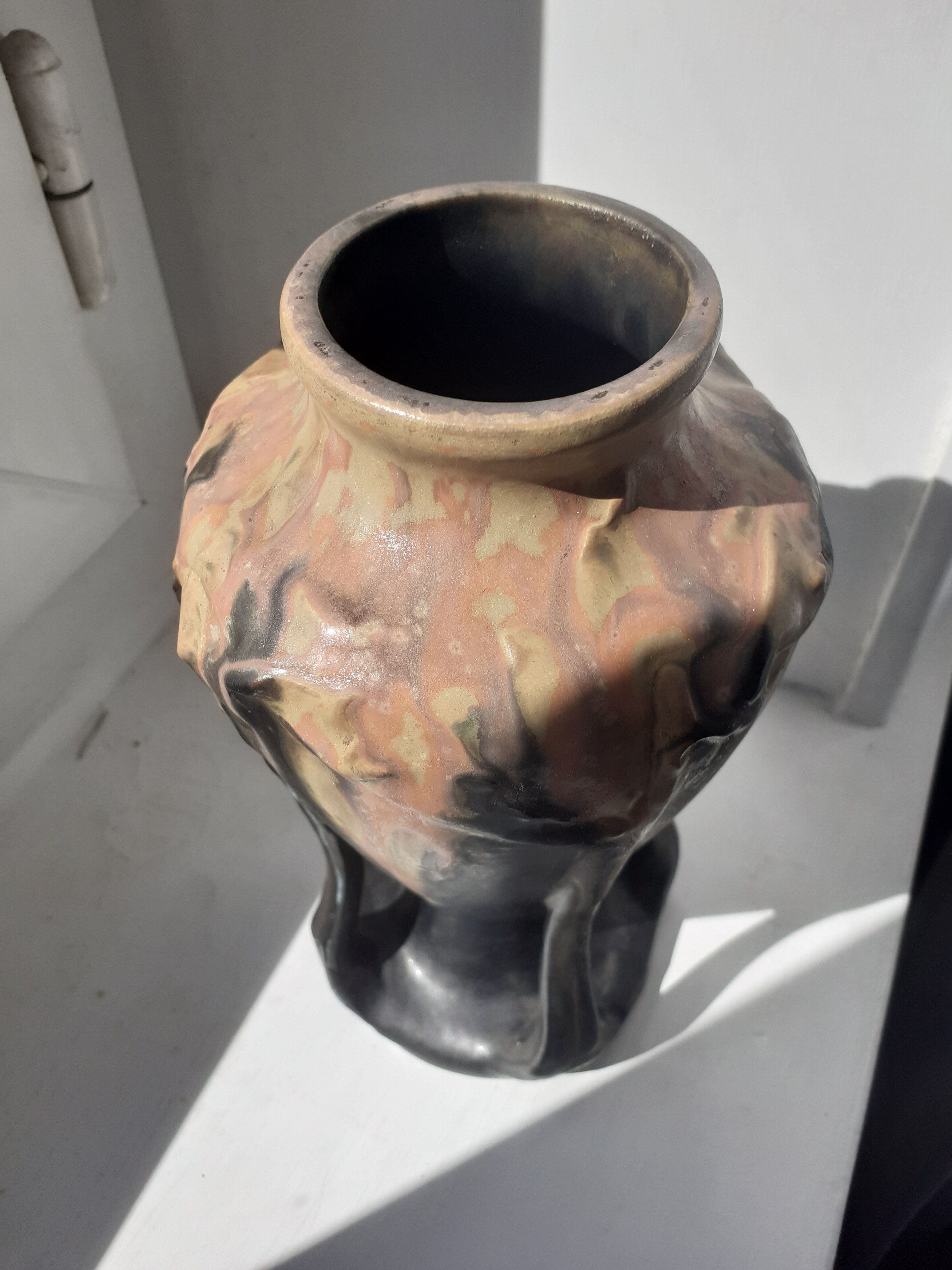 Art Deco sandstone vase by Denbac