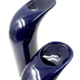 Ensemble de 2 vases en céramique bleus de l'ère spatiale, Italie vers 1970