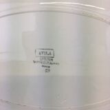 Plat ancien de forme ovale made in france Digoin Sarreguemines ,décor fleurettes vertes