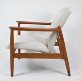 Fauteuil vintage GFM-64 de E.Homa, années 60, velours argenté gris