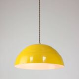 Lampe vintage restaurée en métal jaune, années 80