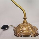Art nouveau style brass swan neck tulip table lamp
