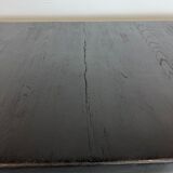 Brutalist elm table Wabi-sabi spirit and its 2 benches