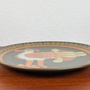 Vintage German ceramic wall plate with bird motif from Keramik Manufaktur Kupfermühle, 1970s.