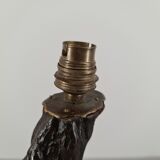 Lampe brutaliste en cep de vigne années 50