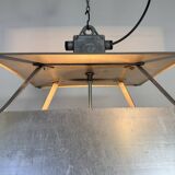 Large Silver Industrial Factory Pebdant Lamp, 1970s