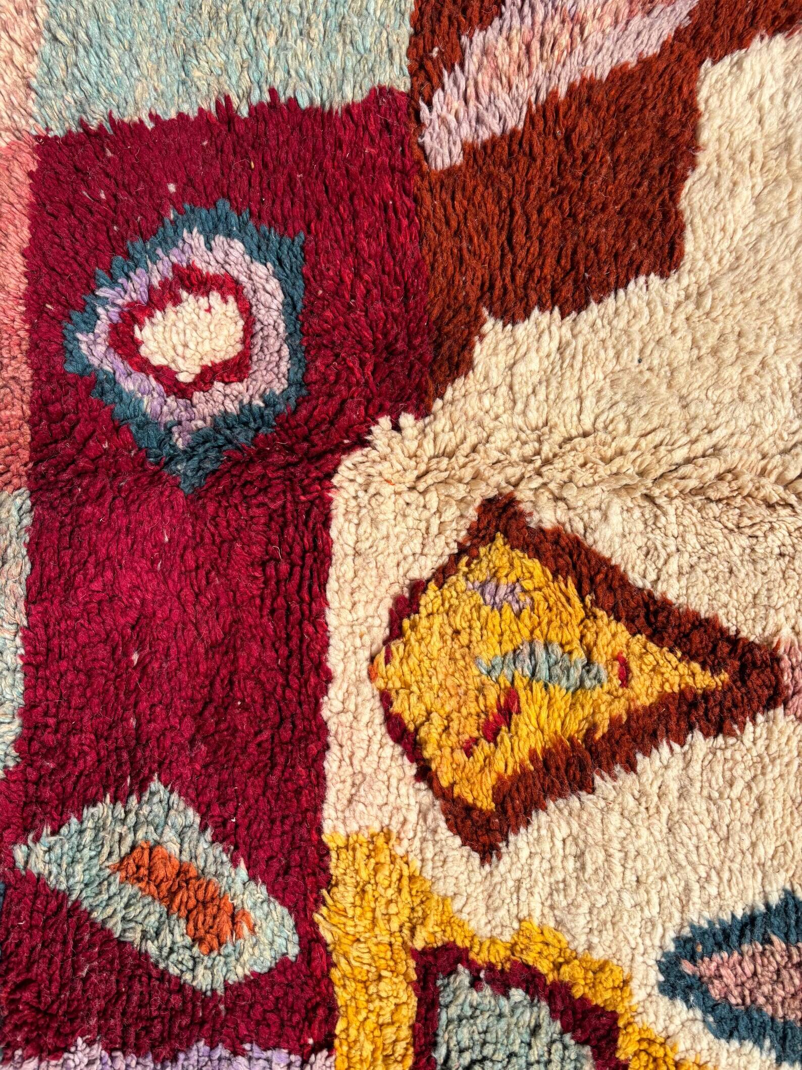 Tapis berbère M’rirt 190x310 cm – Laine épaisse – Multicolore – Fait mai