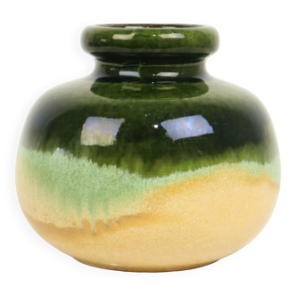 Vase beige vert scheurich céramique allemagne de l’ouest 284-15