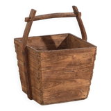 Antique solid wood basket (c.1900) #9