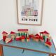 Jeu de construction en bois vintage