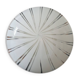 Vintage Murano glass globe flush mount filigree stipes | retro white lighting hand-crafted glass | Italian vintage lighting MCM home decor