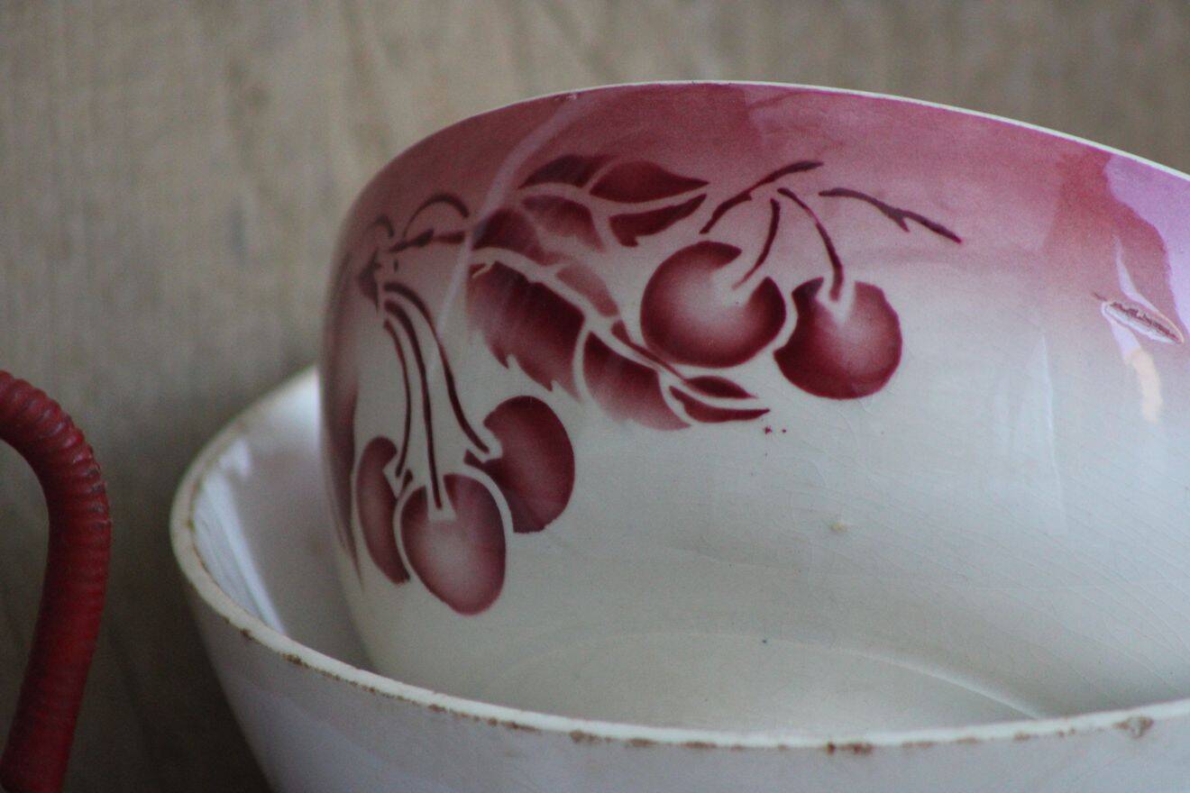 Set of 2 antique ceramic bowls