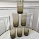 Set of 6 glasses smoked long drink 70s
