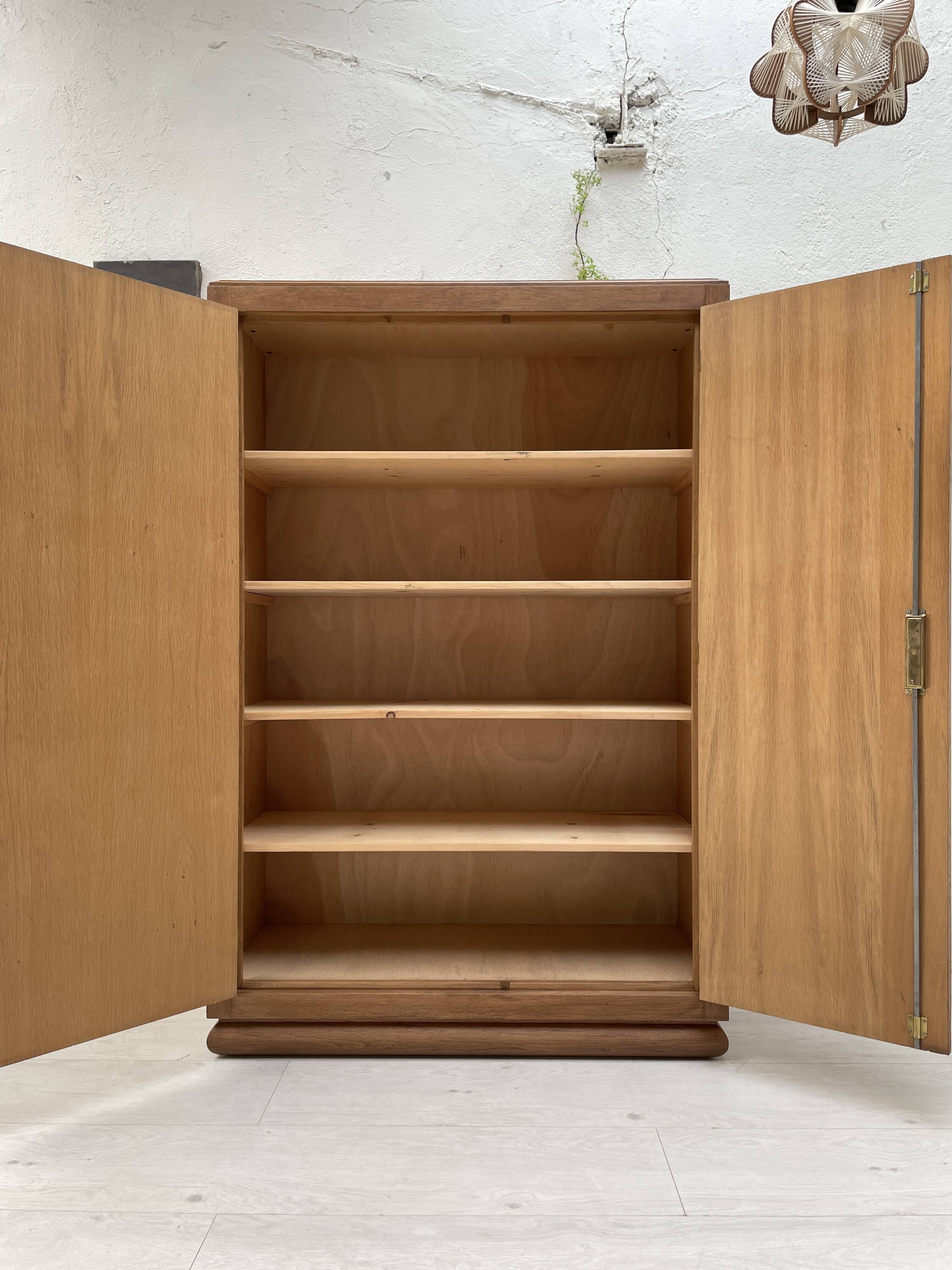 Storage unit in solid oak and veneer, circa 1960.