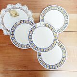 Set of 4 flat plates Badonviller, Robinson