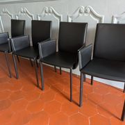 4 leather Twiggy chairs by Gebrüder Thonet