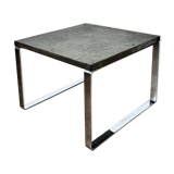 Vintage coffee table slate top and chrome base by Peter Draenert