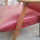 Red armchair with compass feet 50s