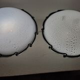 Pair vintage murano mushroom table lamps