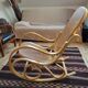 Rocking-chair en bois courbé et cannage