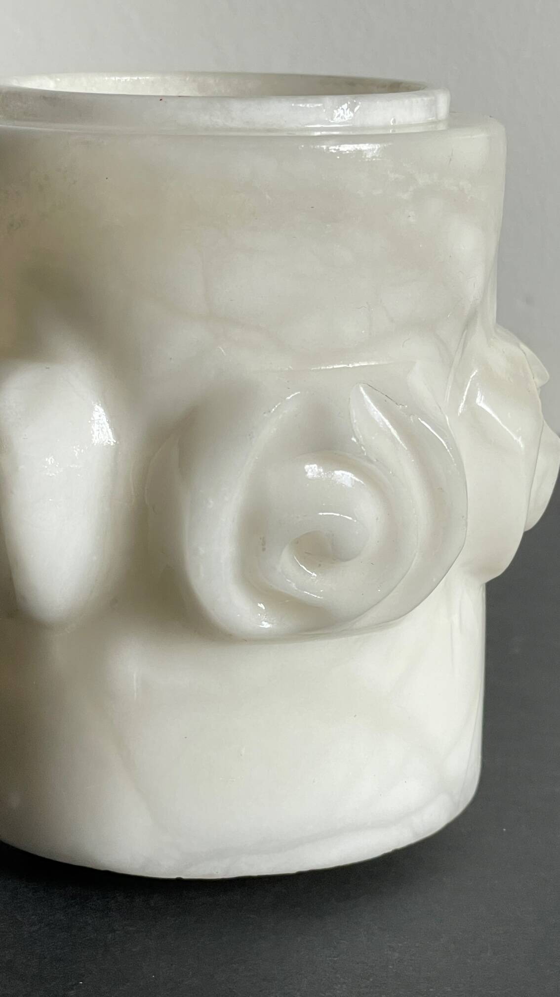 Vintage alabaster stone pencil pot