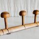 Solid wood coat rack with 3 hooks - mid 20th century