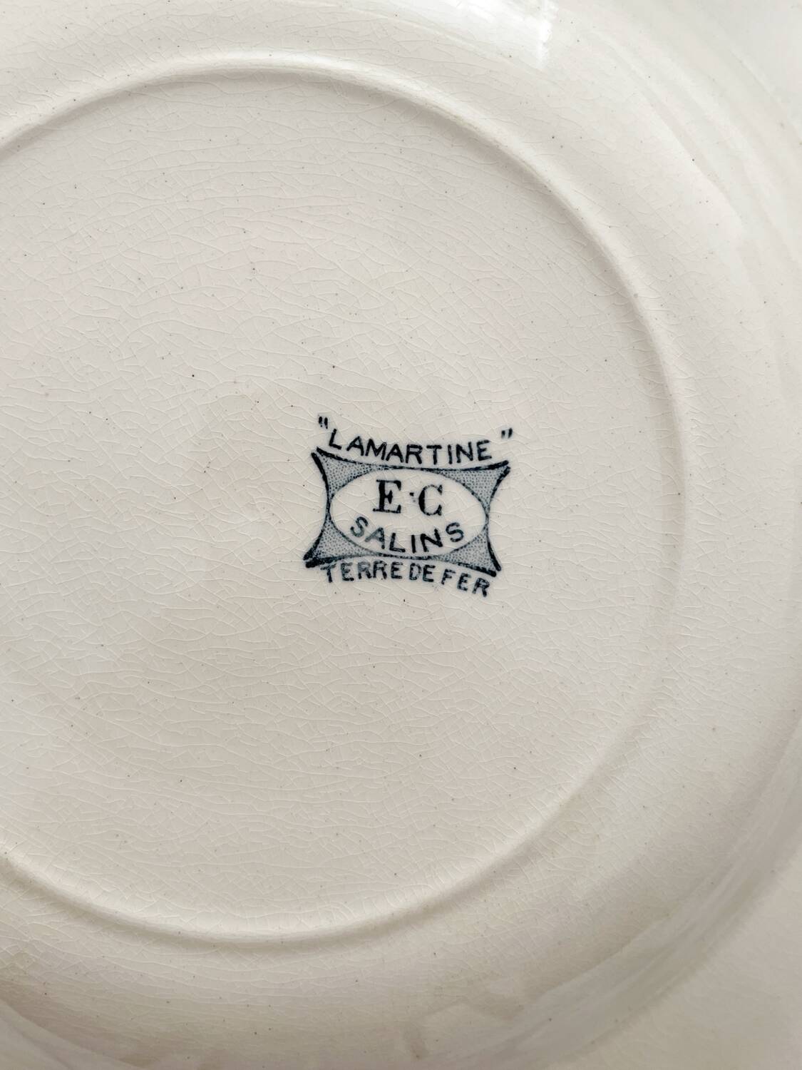 2 “Lamartine” ironstone soup plates from Salins