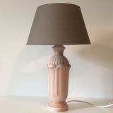 Pink ceramic lamp patinated way